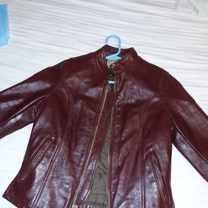 Burgundy leather jacket